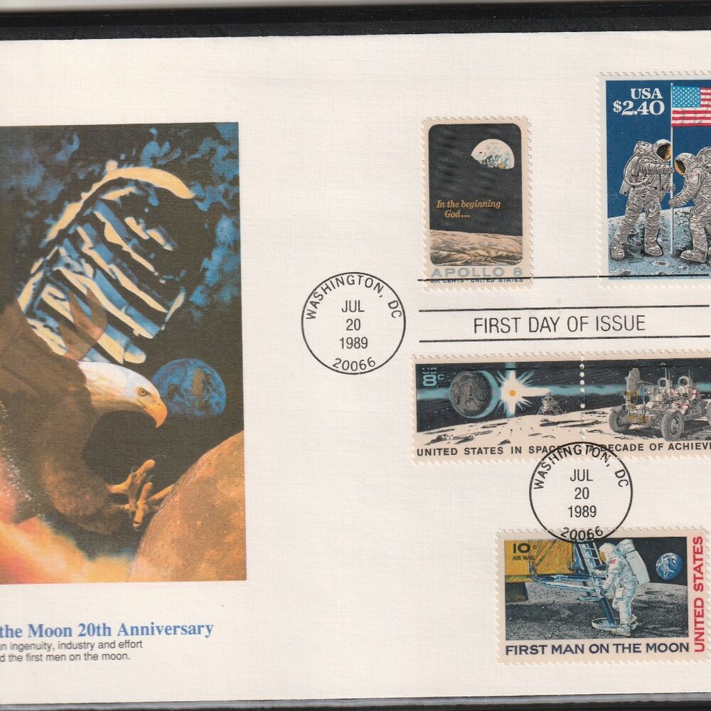 USA FIRST MAN ON THE MOON COMMEMORATIVE STAMP SET